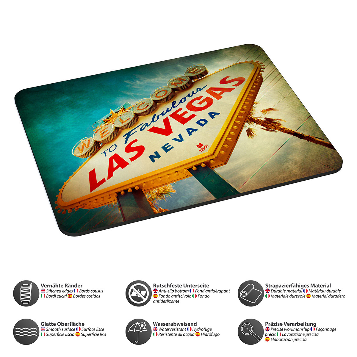 Mauspad mit dem Welcome to Las Vegas Schild und einem Vintage-Design.