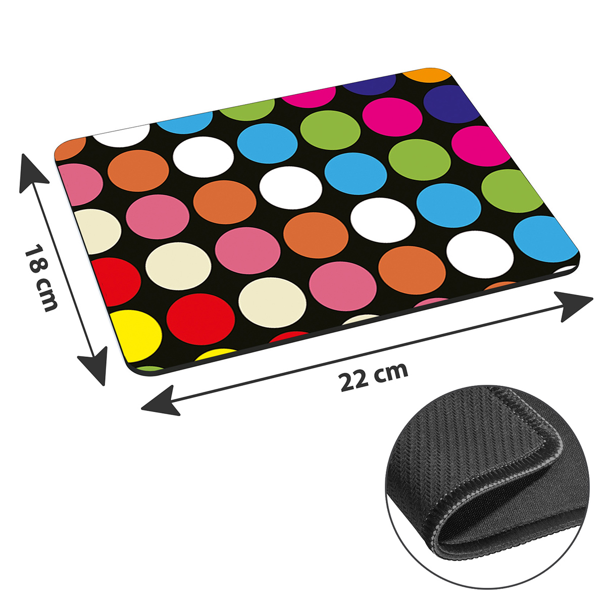 PEDEA Mauspad Design Color Points, Mauspad cm x (18 cm) 22 Gr. L