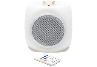 7EVEN Mobiler Outdoor LED-Lautsprecher mit Holzgriff, Bluetooth, Akku, Farbwechsel sowie Fernbedienung LED-Lautsprecher