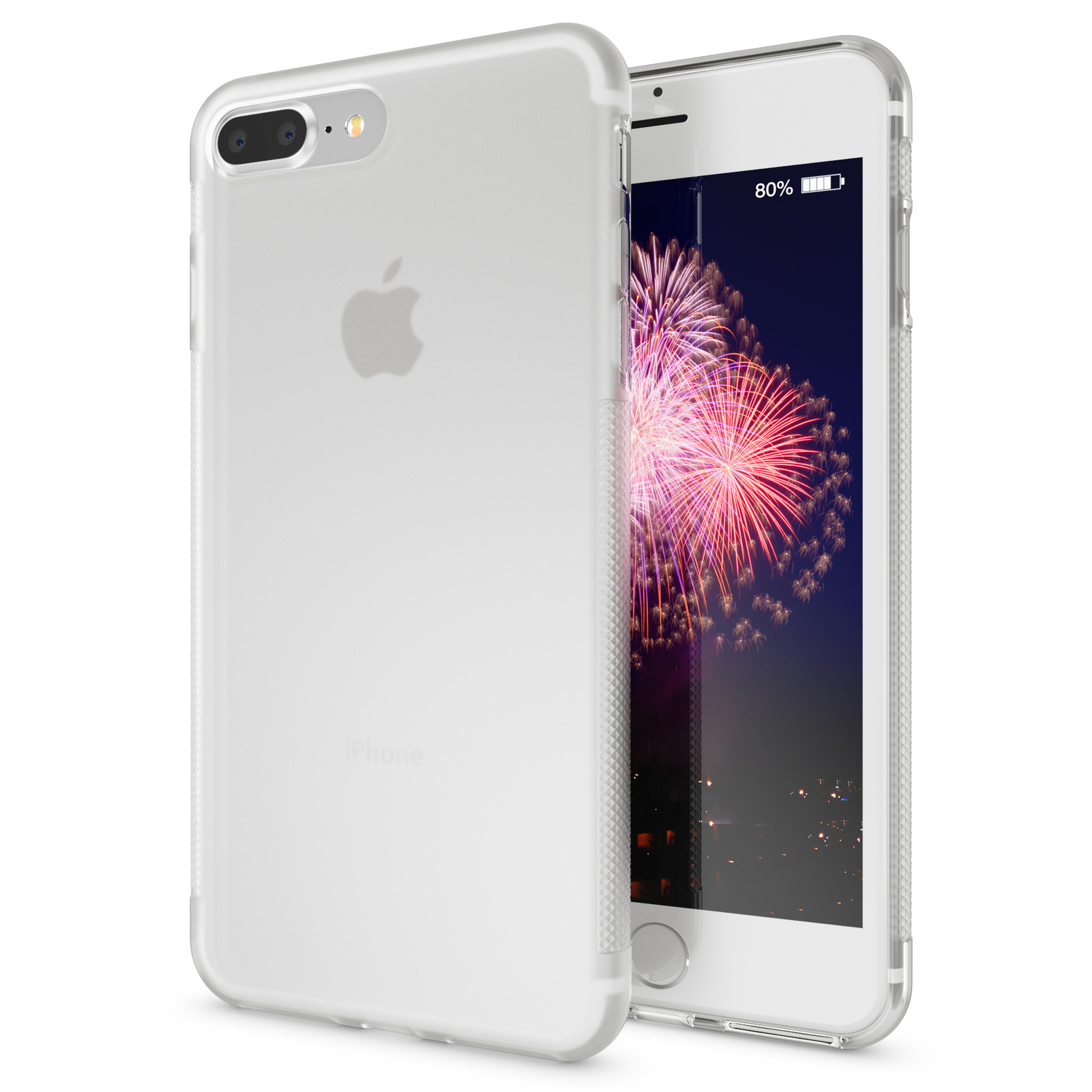 Hülle, iPhone Transparent Plus iPhone Matte Backcover, Apple, Plus, NALIA Rutschfeste Silikon 8 7