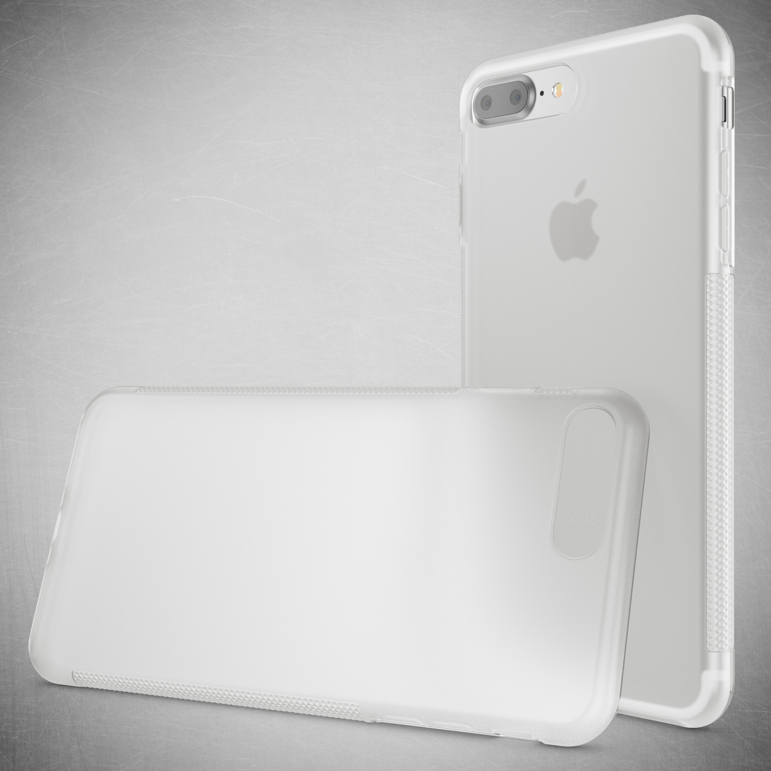 NALIA Matte Rutschfeste Apple, Transparent Hülle, iPhone 7 Plus, iPhone 8 Plus Silikon Backcover