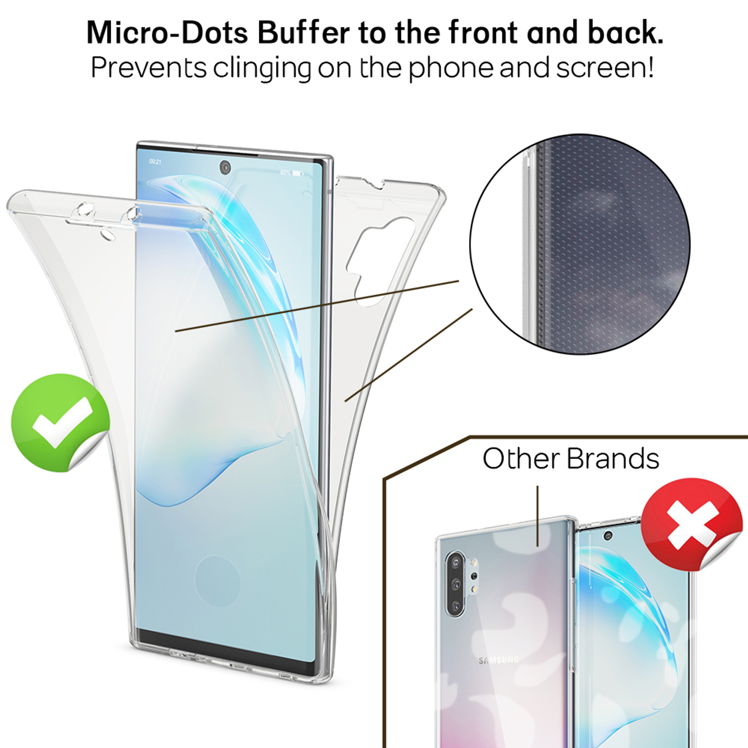 Hülle, NALIA Note Transparent Silikon Backcover, 10 Grad Plus, 360 Samsung, Klare