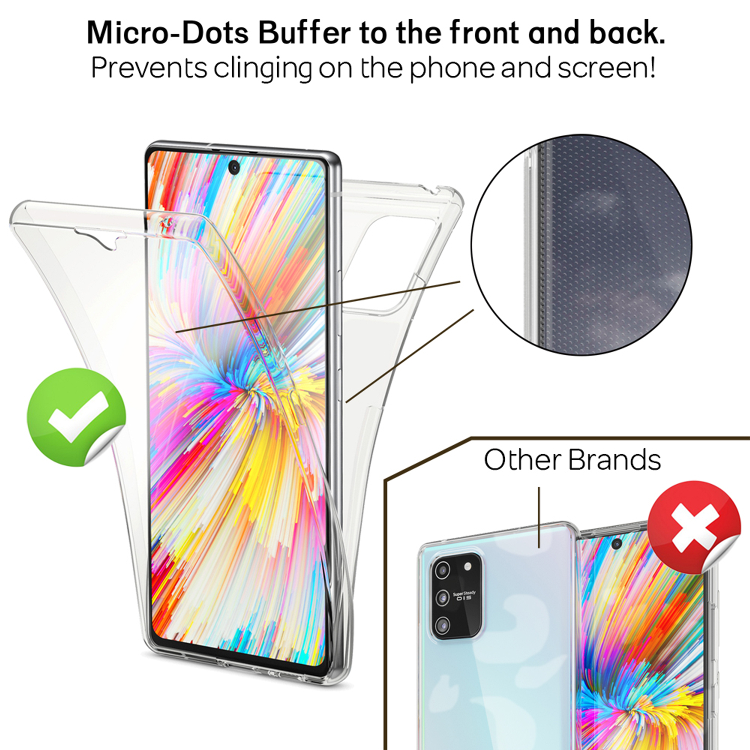 NALIA Klare Grad 360 Transparent Samsung, Silikon Galaxy Hülle, Backcover, S10 Lite