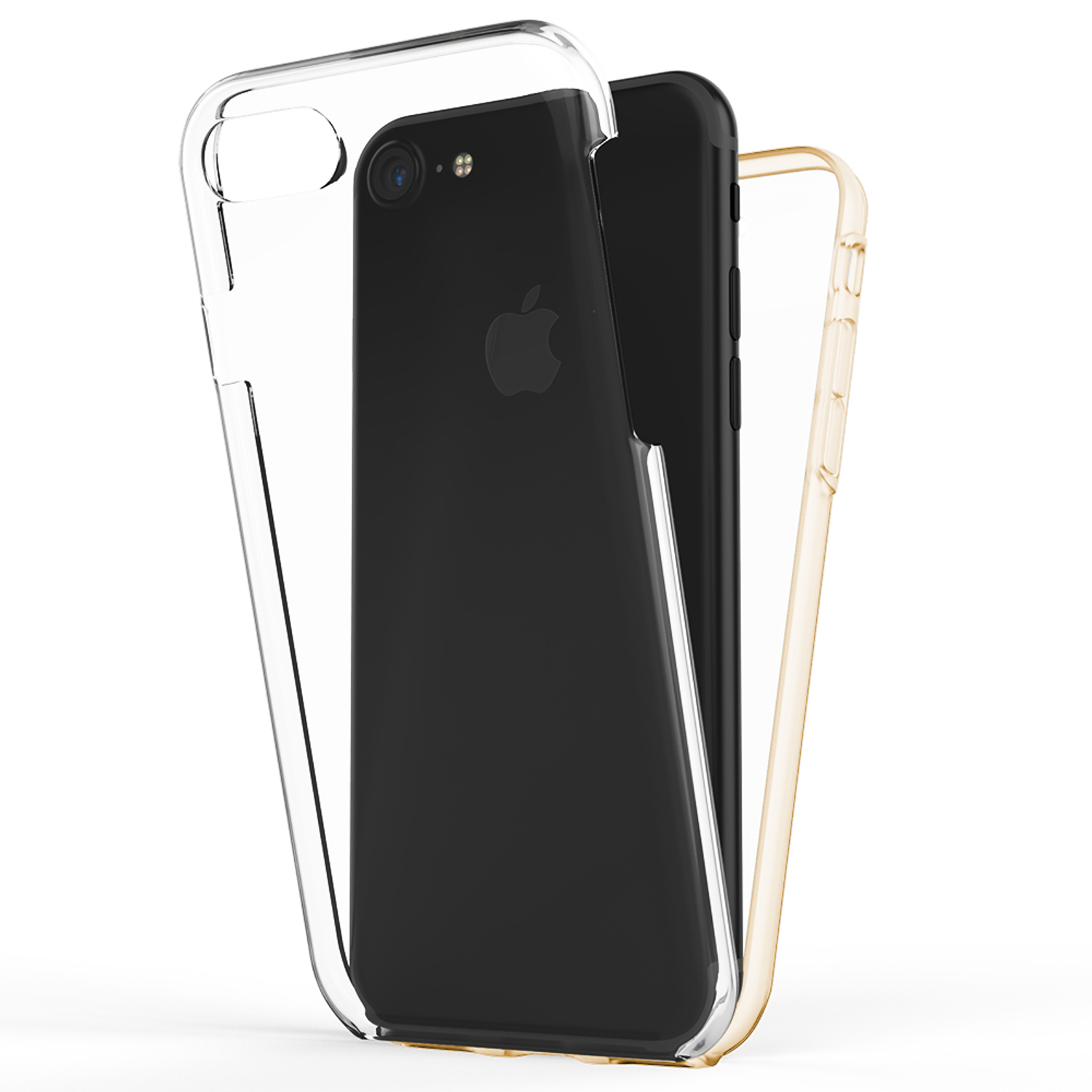 Backcover, NALIA SE iPhone Grad Gold Apple, Hülle, 360 7 8 (2020), Klare iPhone iPhone