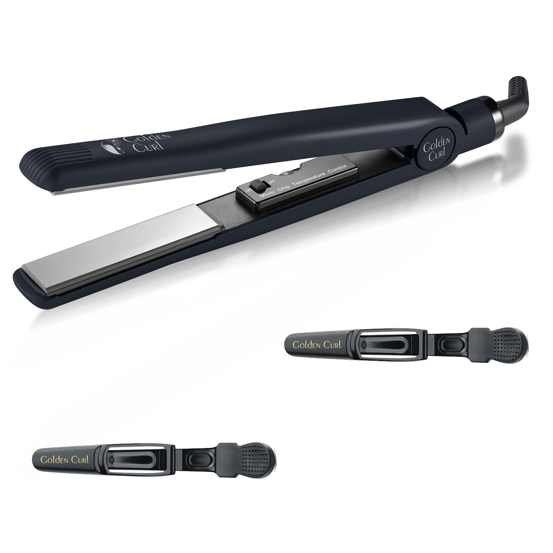 (Silver) 10 CURL Hair GL Temperaturstufen: Glätteisen GOLDEN 829 Straightener,