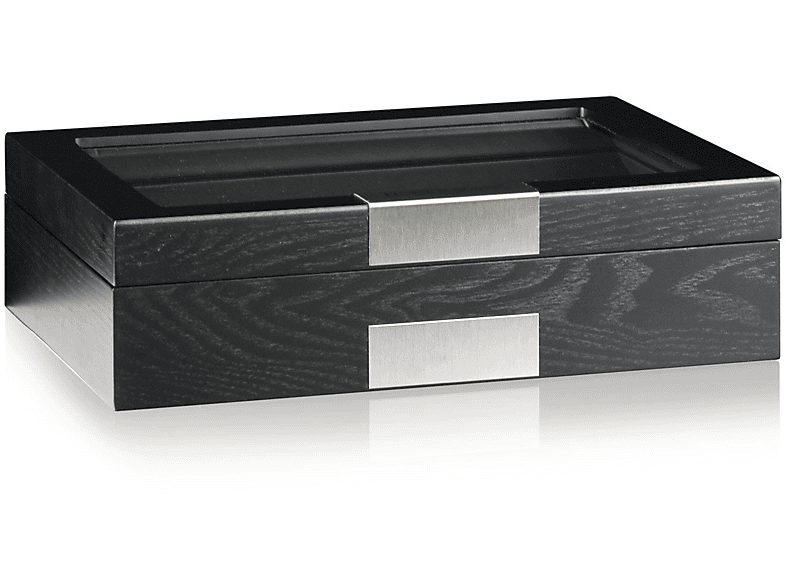 HEISSE&SÖHNE Monteray 10 Esche - Schwarz Seidenmatt Uhrenbox