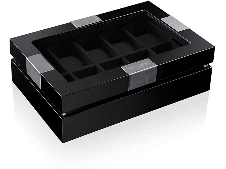 HEISSE&SÖHNE Executive 10 - Schwarz/Schwarz Uhrenbox