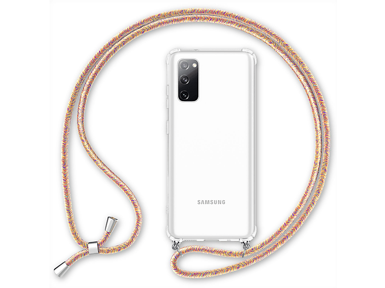 NALIA Klare Hülle mit Kette S20 Galaxy Samsung, zum FE, Umhängen, Regenbogen Backcover