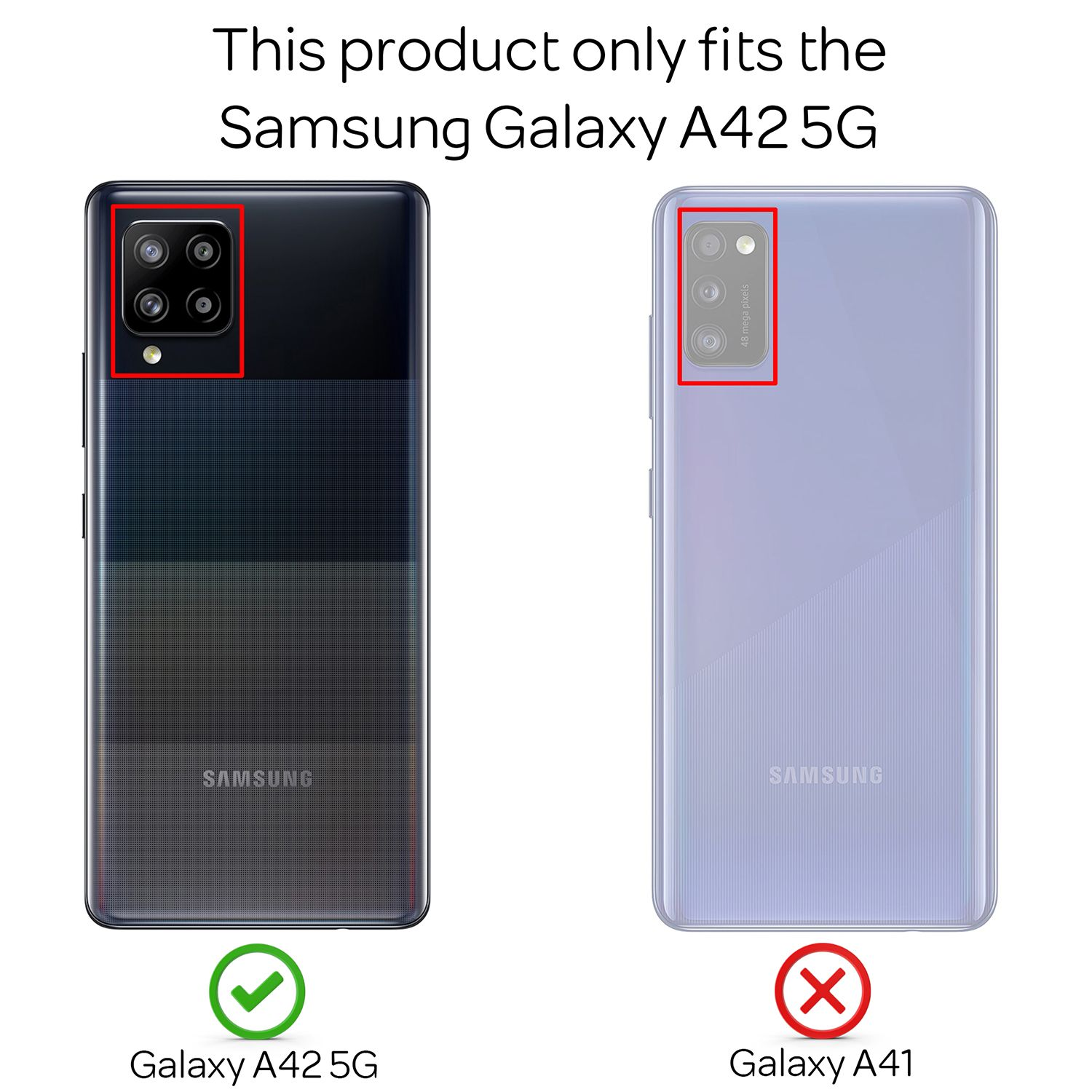 NALIA Klare Hülle mit zum Kette Galaxy A42 Backcover, Regenbogen 5G, Umhängen, Samsung