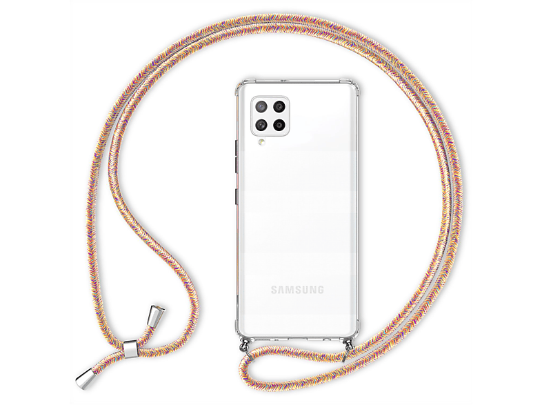 Regenbogen mit Hülle Kette NALIA Galaxy A42 5G, Klare Backcover, zum Samsung, Umhängen,