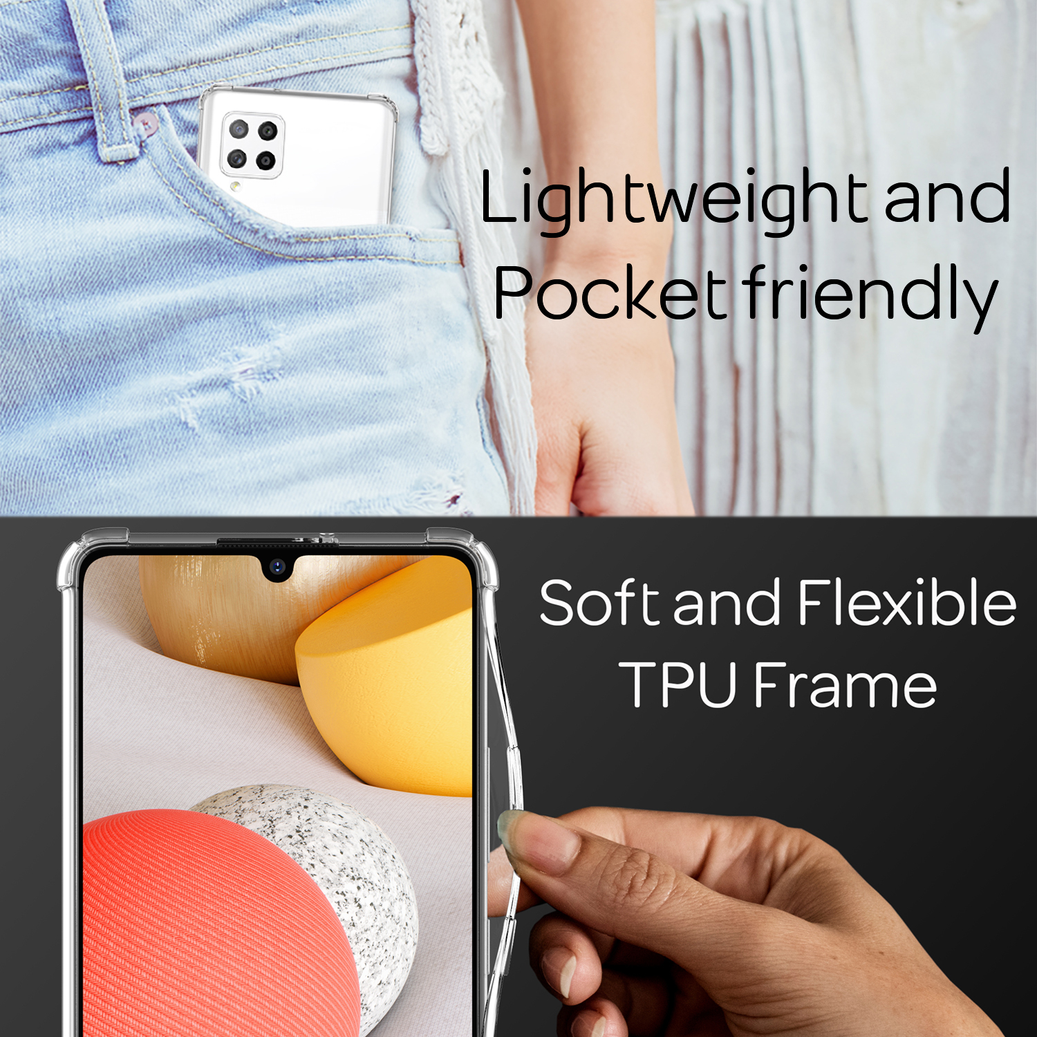 Kette Backcover, Pink Umhängen, A42 zum Galaxy Samsung, Hülle mit 5G, Klare NALIA