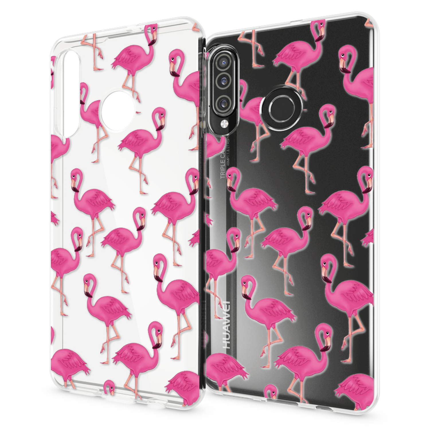 Handyhülle mit rosa Flamingo-Muster.