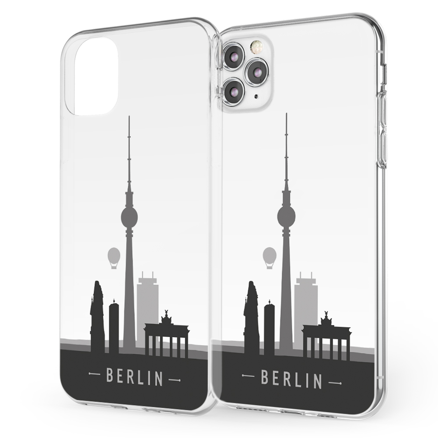 Handyhülle mit Berliner Skyline-Silhouette.
