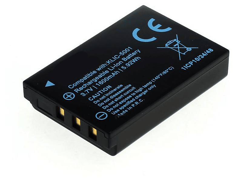 AGI Akku kompatibel mit Sanyo DB-L50 Li-Ion Digitalkameraakku, Li-Ion, 3.7 Volt, 1400 mAh