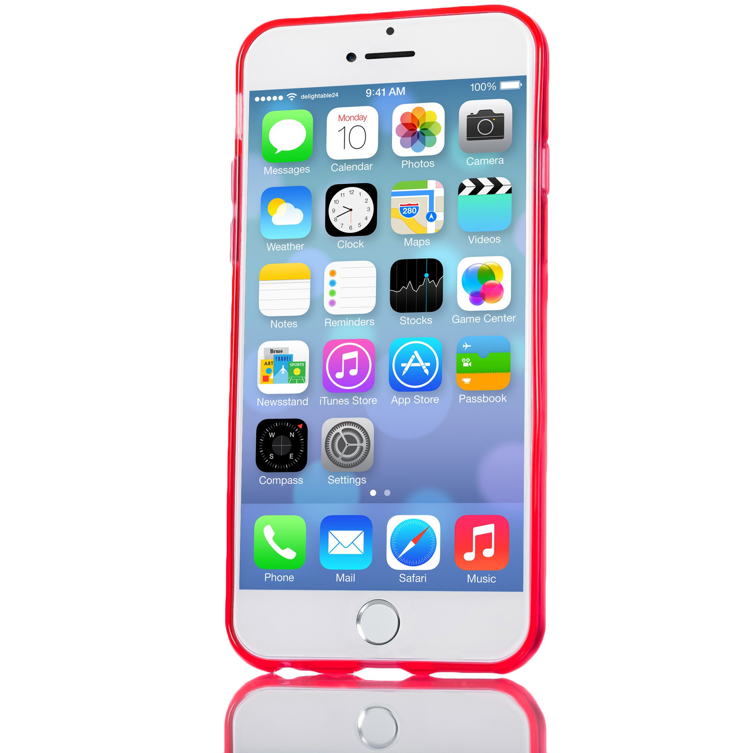 Plus, Klare Backcover, iPhone 6s Rot Apple, NALIA iPhone Silikon Plus 6 Hülle,