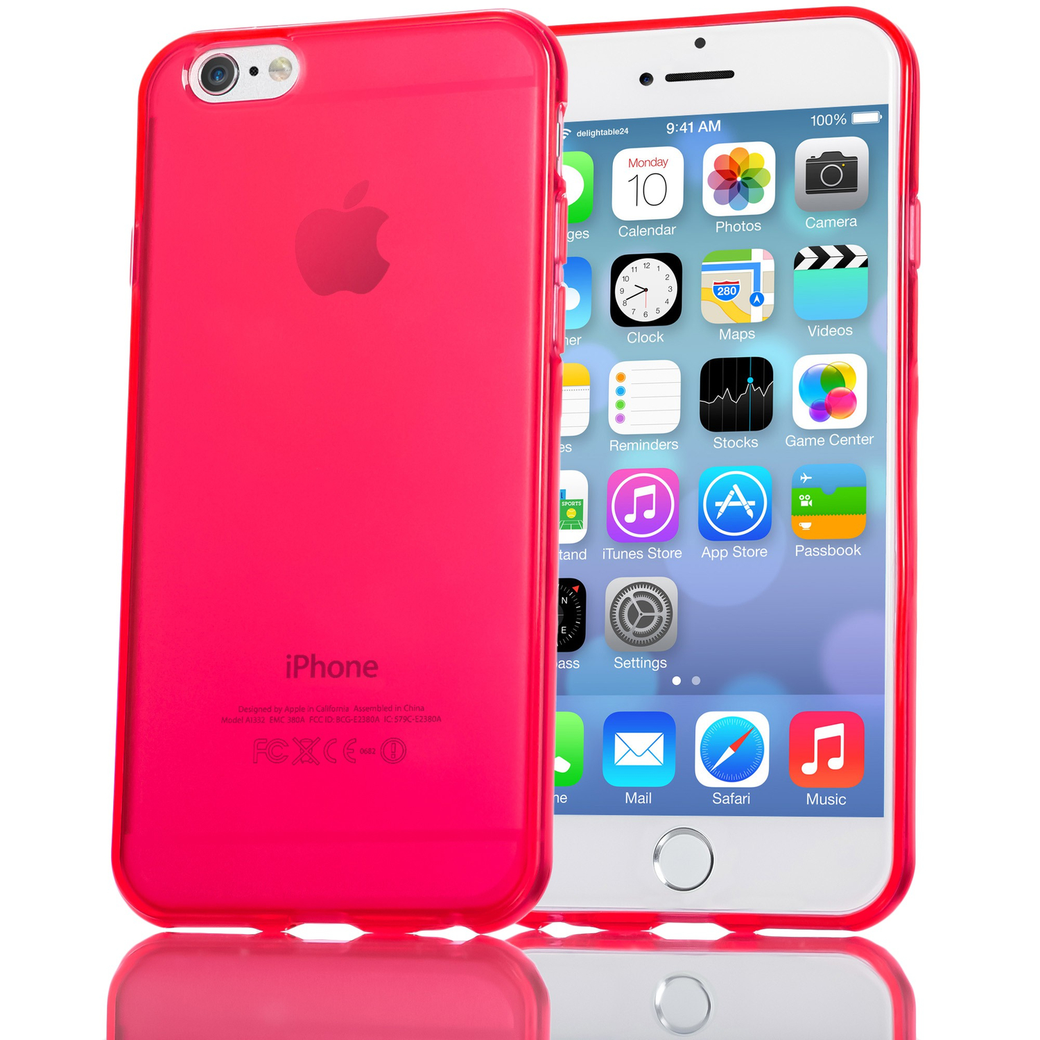 NALIA Rot iPhone Backcover, 6 Silikon 6s, Apple, Klare iPhone Hülle,