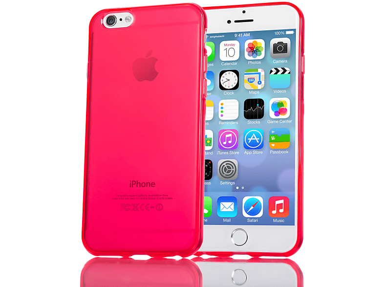 NALIA Klare Silikon iPhone Apple, 6 Rot iPhone Hülle, Backcover, Plus, Plus 6s