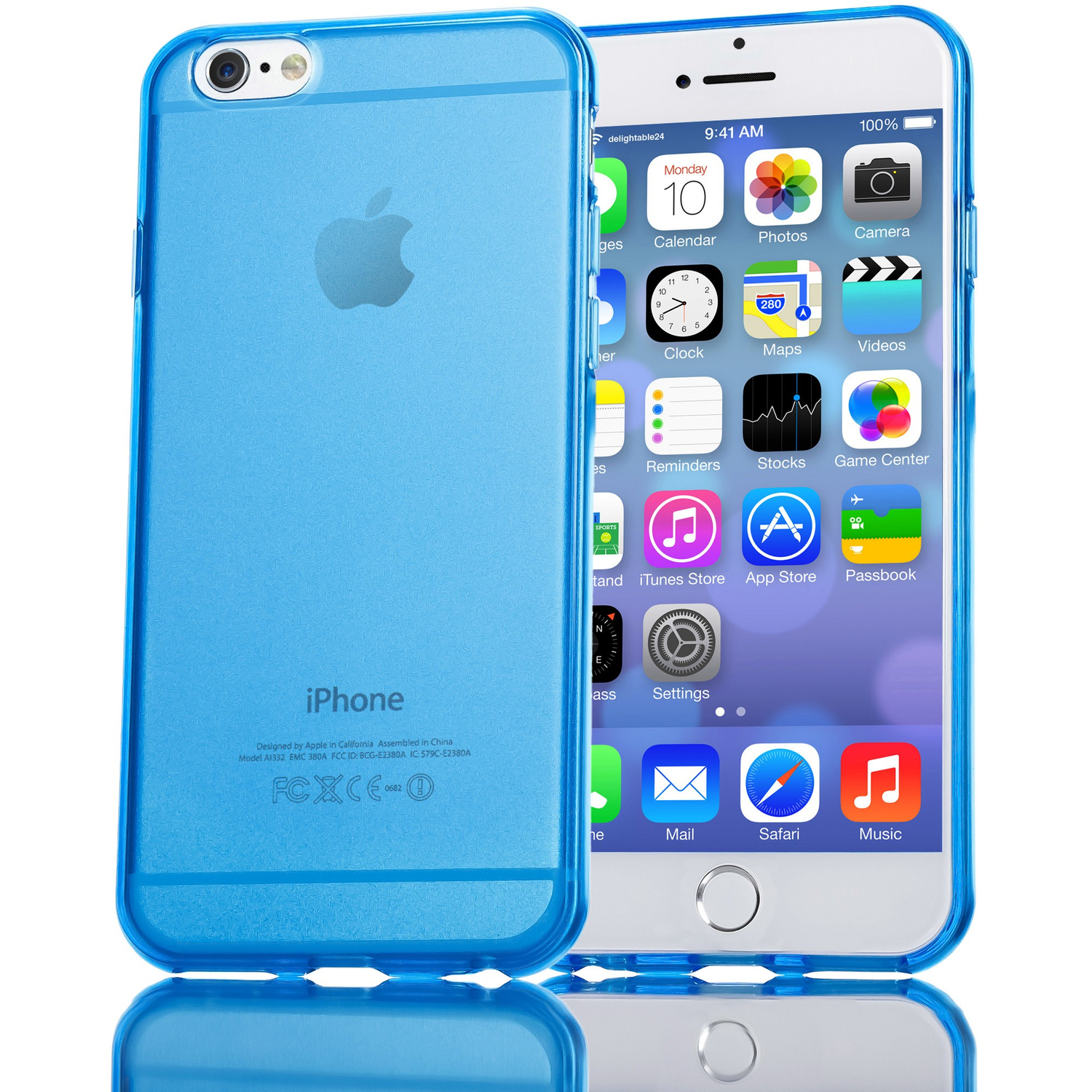 NALIA Klare Silikon Hülle, Backcover, iPhone iPhone Plus Plus, 6s Apple, Blau 6