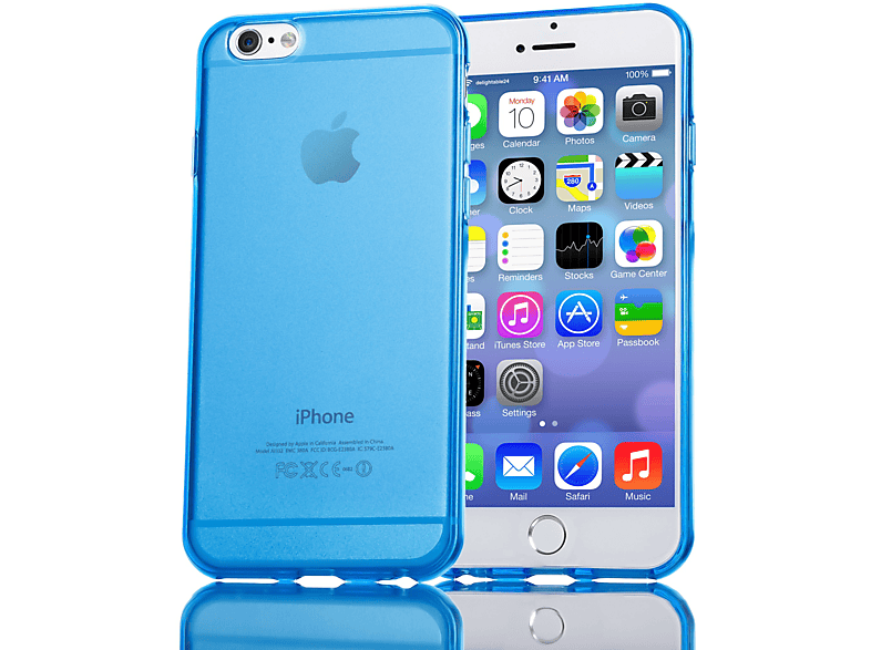NALIA Klare Silikon iPhone Plus, Hülle, Backcover, 6s Apple, Blau 6 Plus iPhone