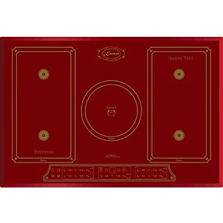 Placa de inducción - KAISER 95081437, 5 zonas, 77 cm, Rojo