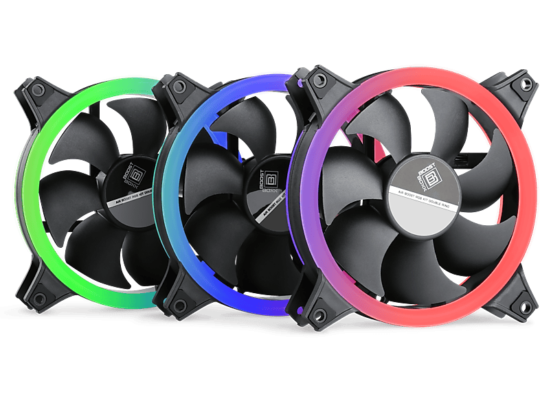 BOOSTBOXX AIR Boost Ring Gehäuselüfter, RGB schwarz Kit Double