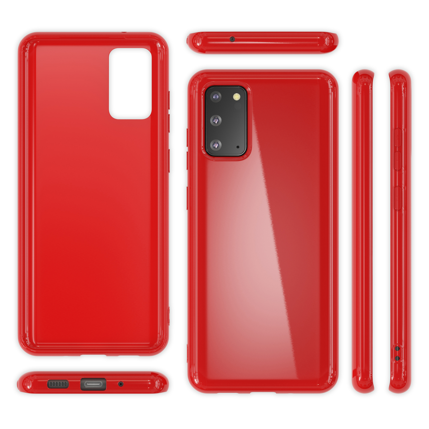 Backcover, NALIA Galaxy Samsung, Hülle, S20, Silikon Rot