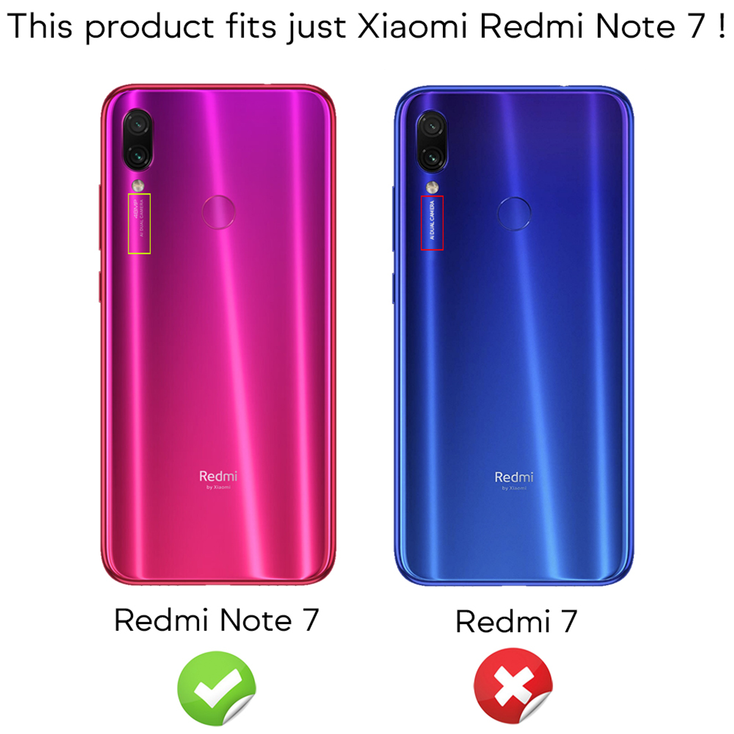 Note NALIA Xiaomi, Backcover, Semi-Transparente Hülle, Silikon Redmi Rot 7,