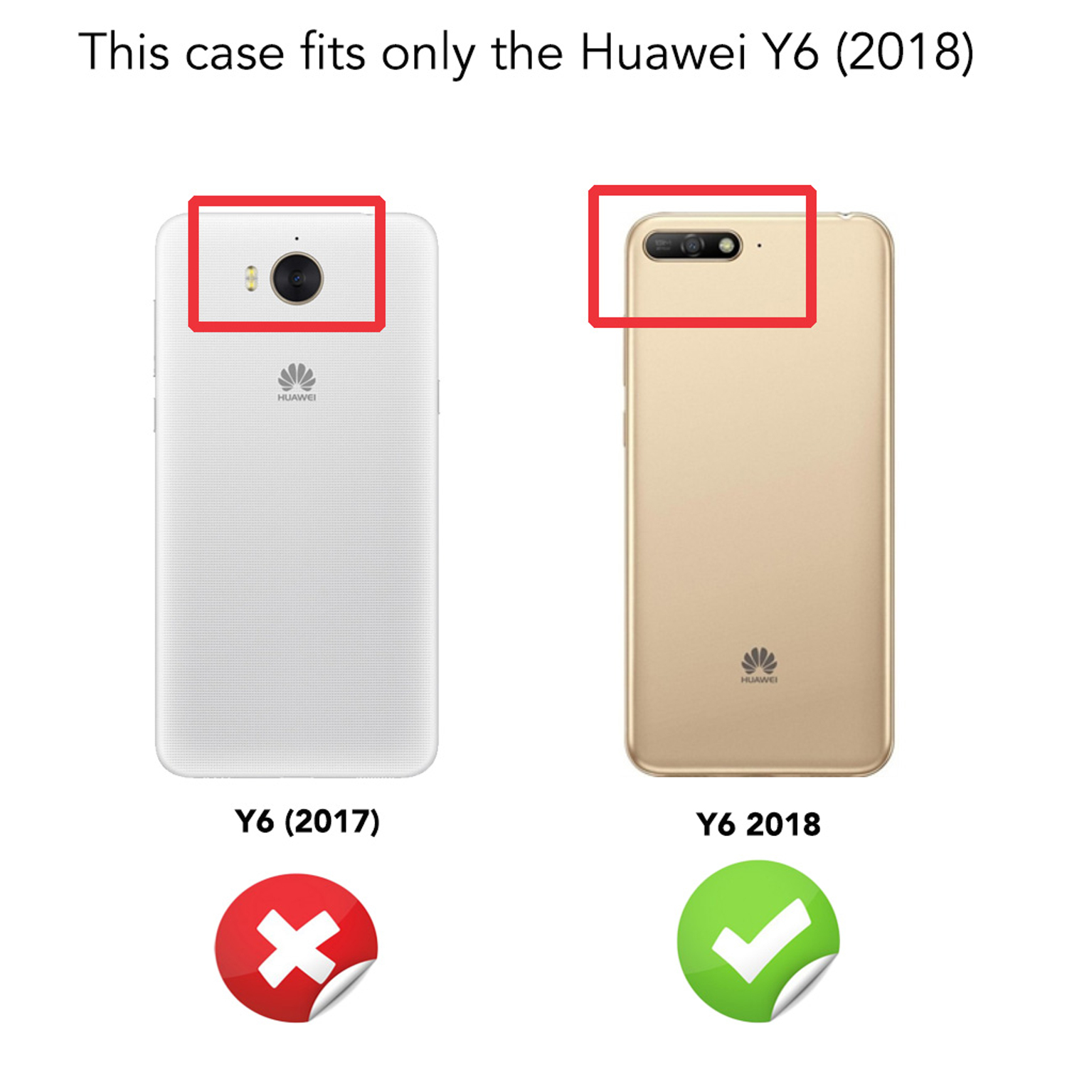 Zwei Huawei Y6-Telefone. Die Hülle passt nur für das 2018er Modell.