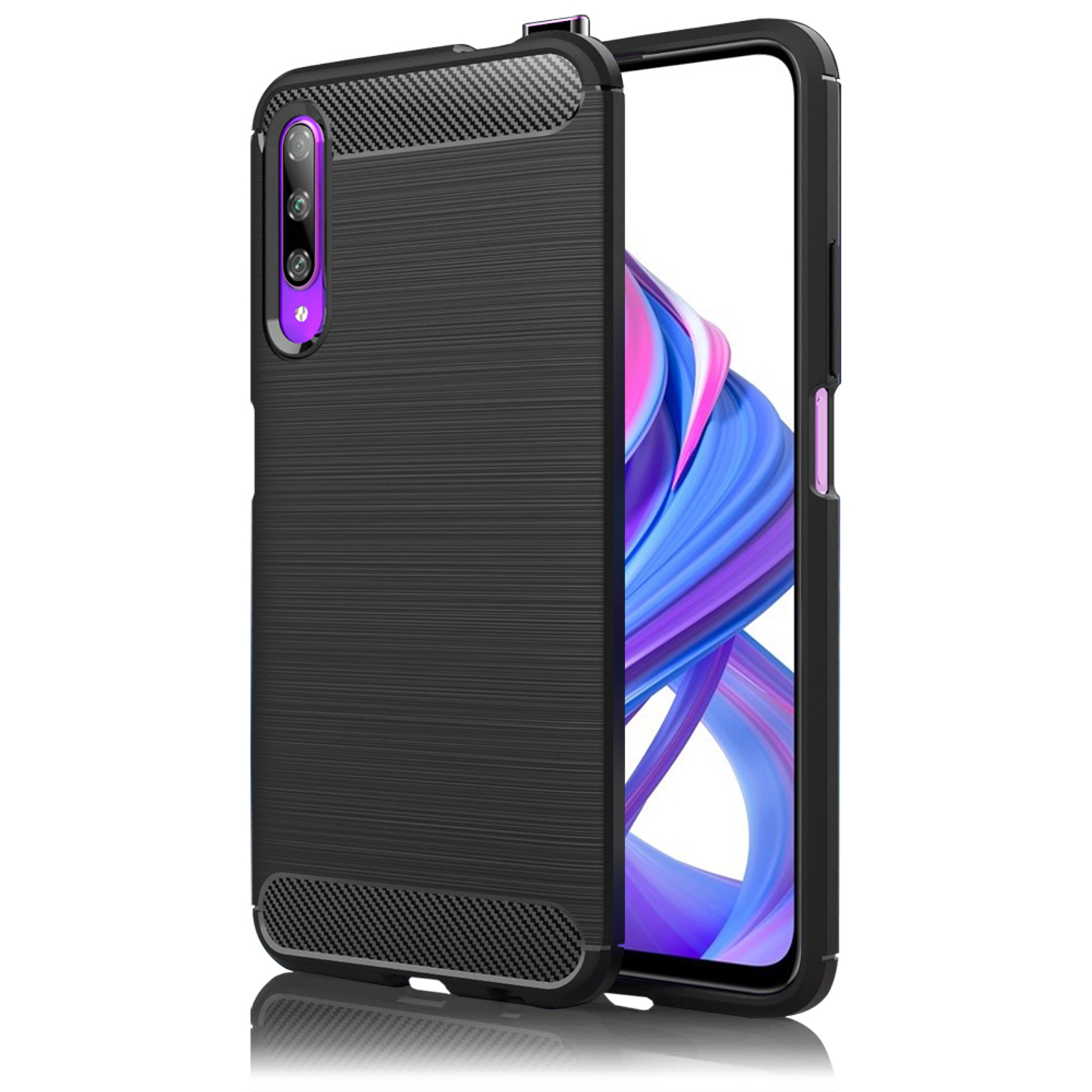 Hülle, Silikon Carbon-Look Honor, Pro, Schwarz Backcover, 9X NALIA