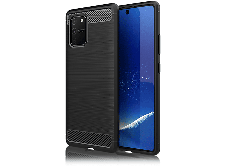 Hülle, Galaxy Lite, Backcover, NALIA Samsung, S10 Silikon Carbon-Look Schwarz