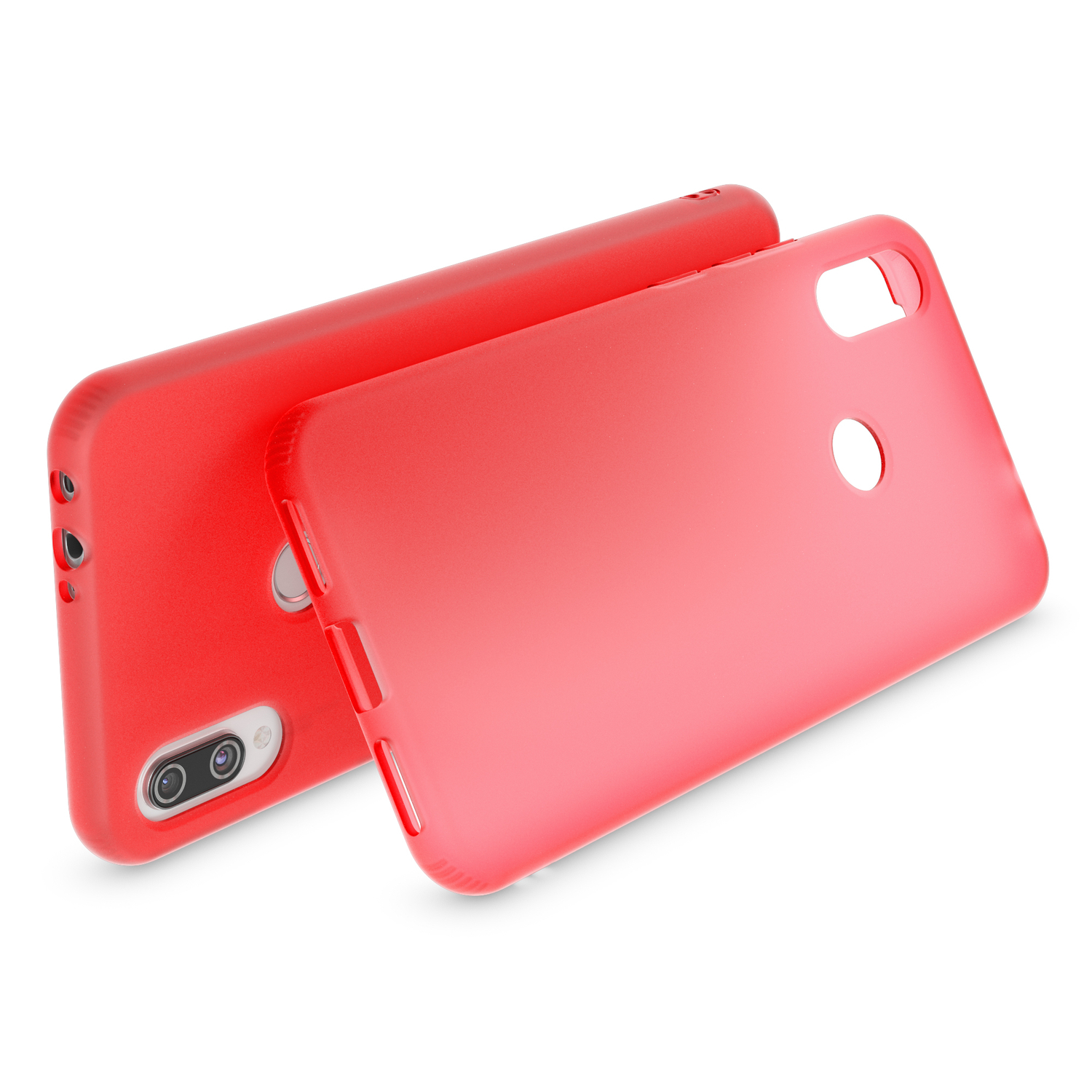 NALIA Semi-Transparente Silikon Redmi Rot 7, Backcover, Xiaomi, Hülle, Note