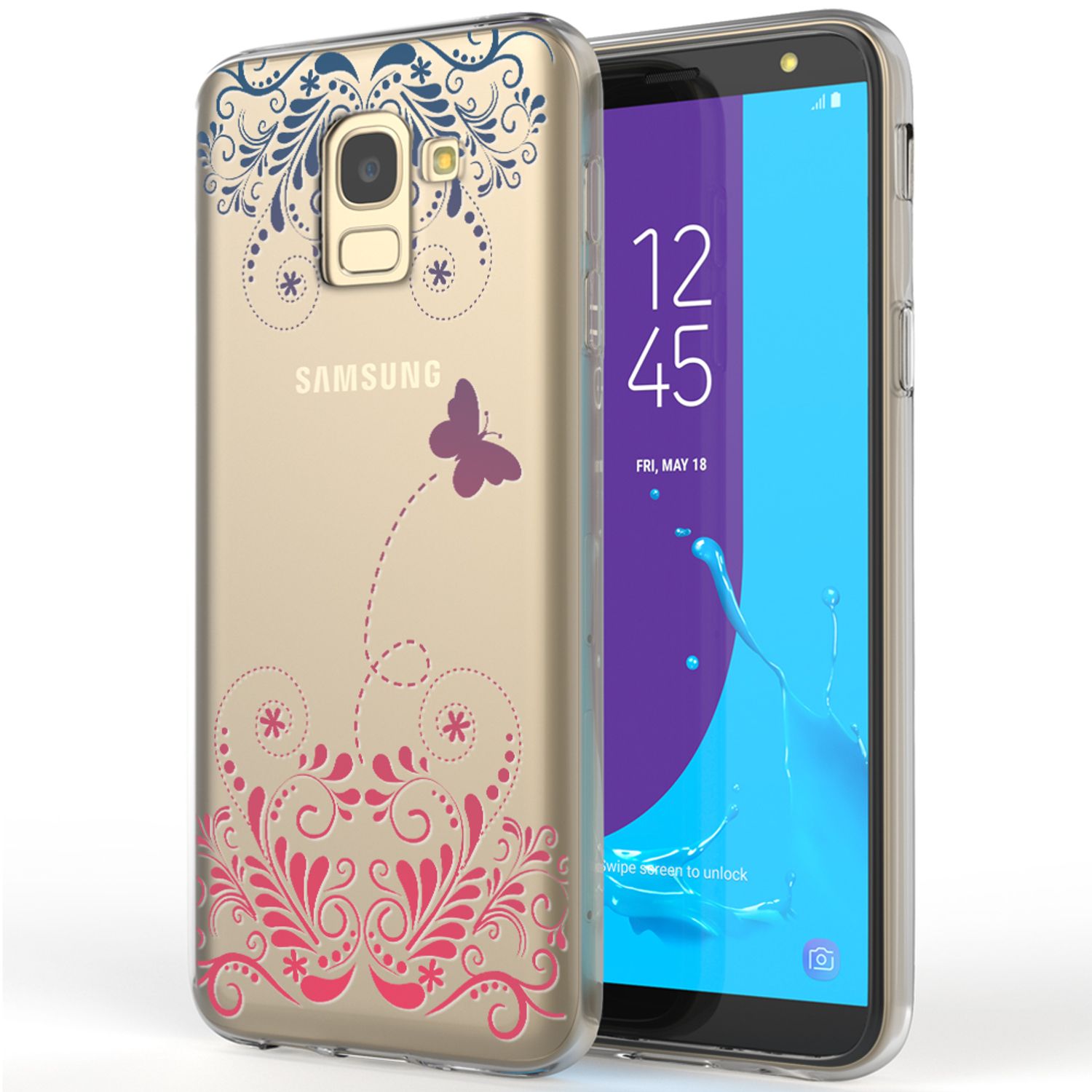 Silikon Motiv Galaxy NALIA Samsung, Hülle, J6, Mehrfarbig Backcover,