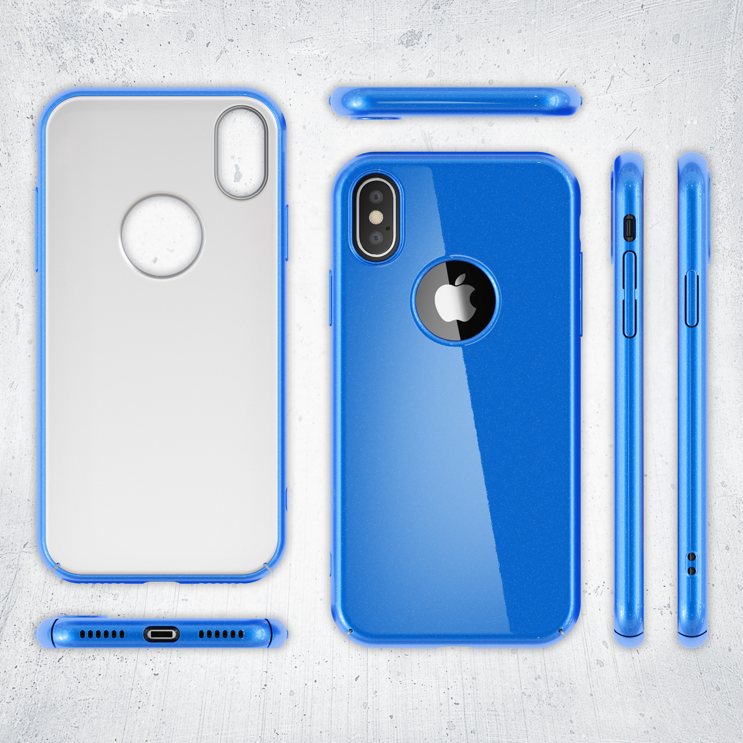 Blau X Backcover, Hülle, Apple, NALIA iPhone XS, iPhone