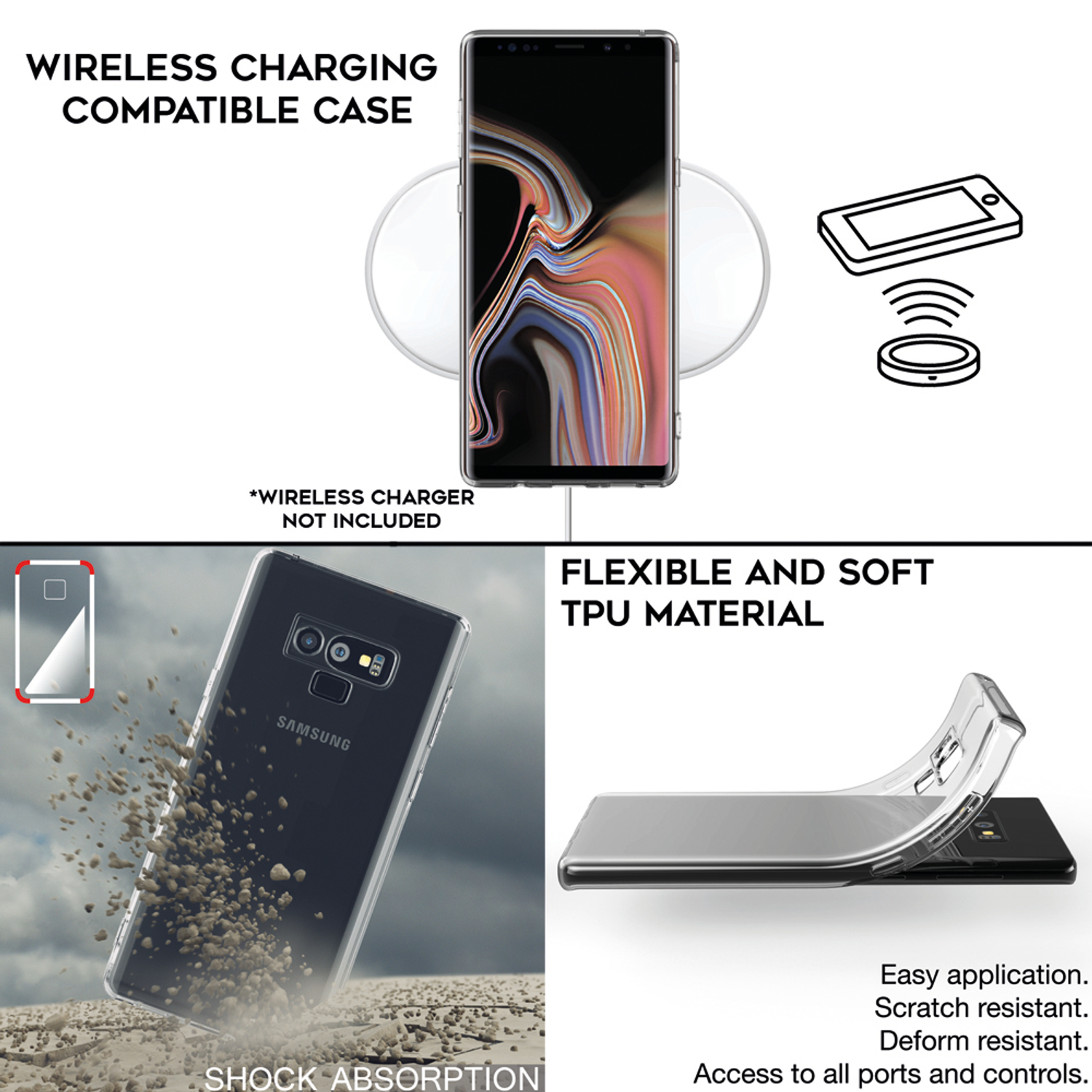 NALIA Motiv Samsung, Galaxy Mehrfarbig Backcover, Silikon Hülle, Note 9
