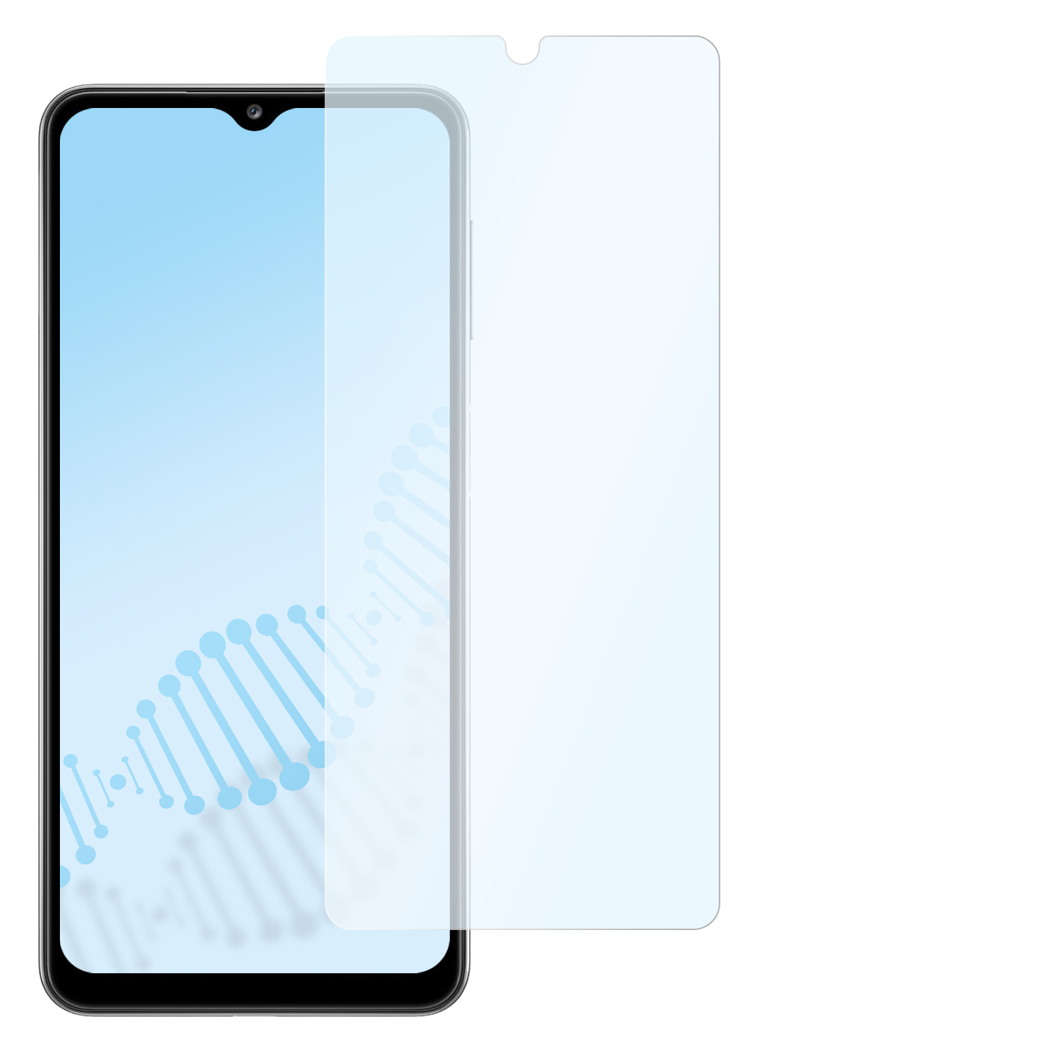 antibakterielle Hybridglasfolie 5G) SLABO Samsung flexible Galaxy A32 Displayschutz(für