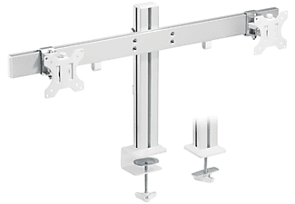 INLINE Aluminium Monitor-Tischhalterung für 2 Monitore bis 32 Slatwall-System, Aluminium