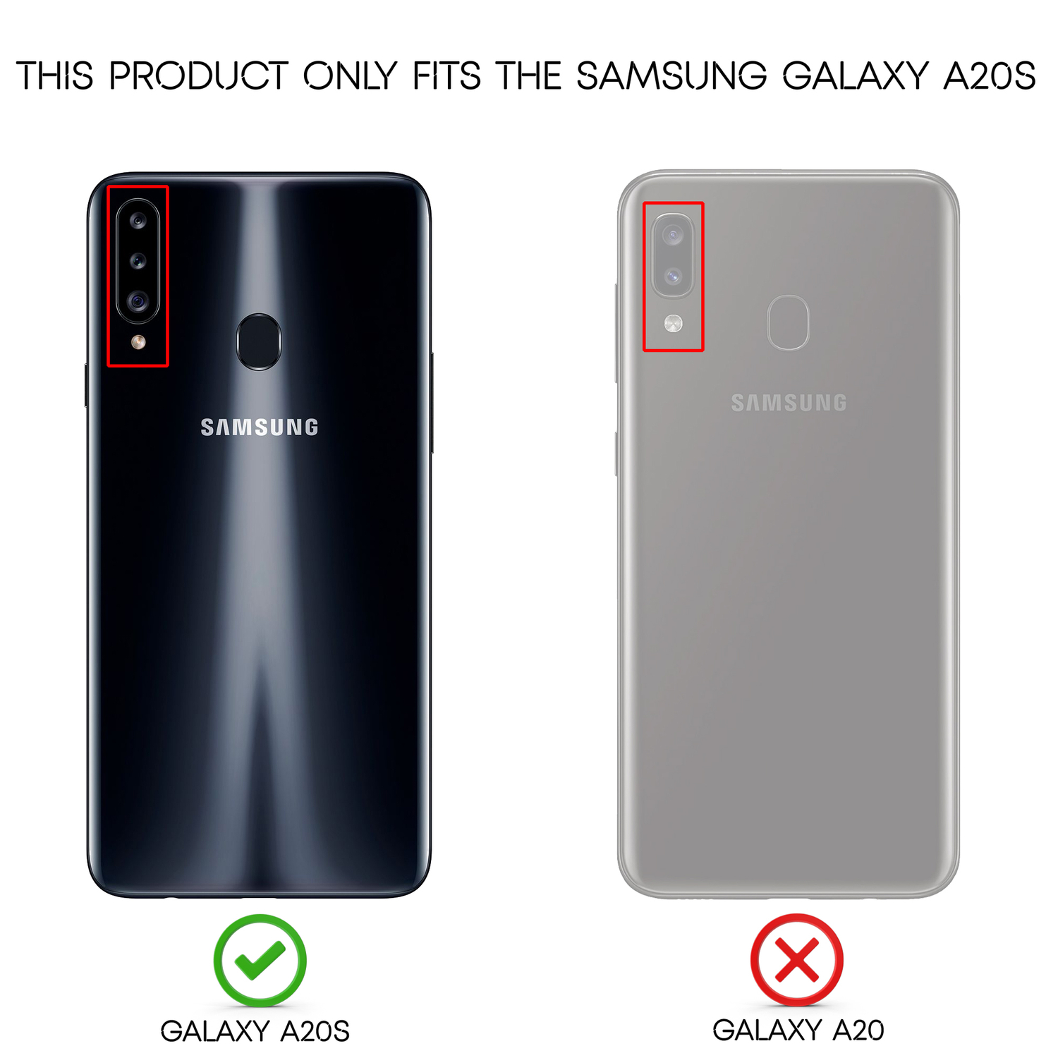 NALIA Galaxy Samsung, Silikon Backcover, A20s, Hülle, Leder-Look Schwarz