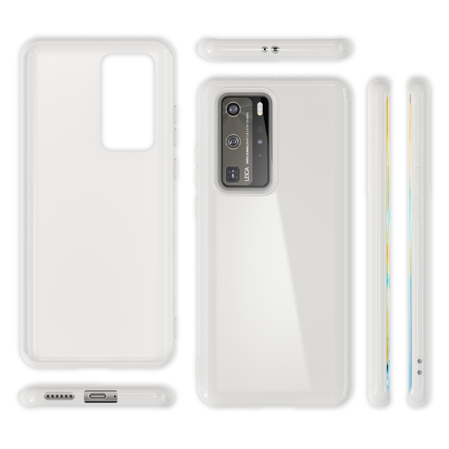 Pro, Huawei, Hülle, P40 Backcover, NALIA Silikon Weiß