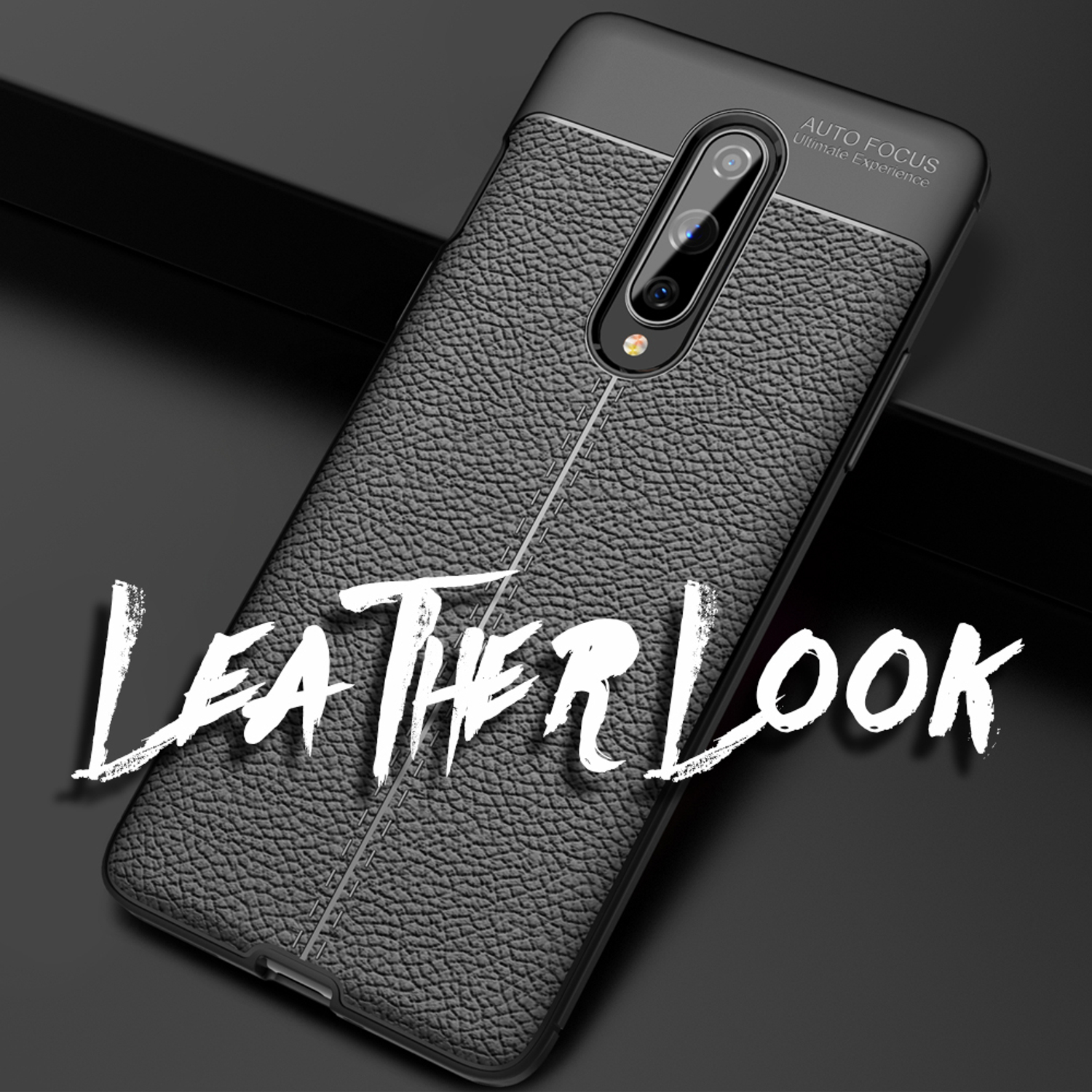 NALIA Leder-Look Silikon 8, Oneplus, Backcover, Hülle, Schwarz