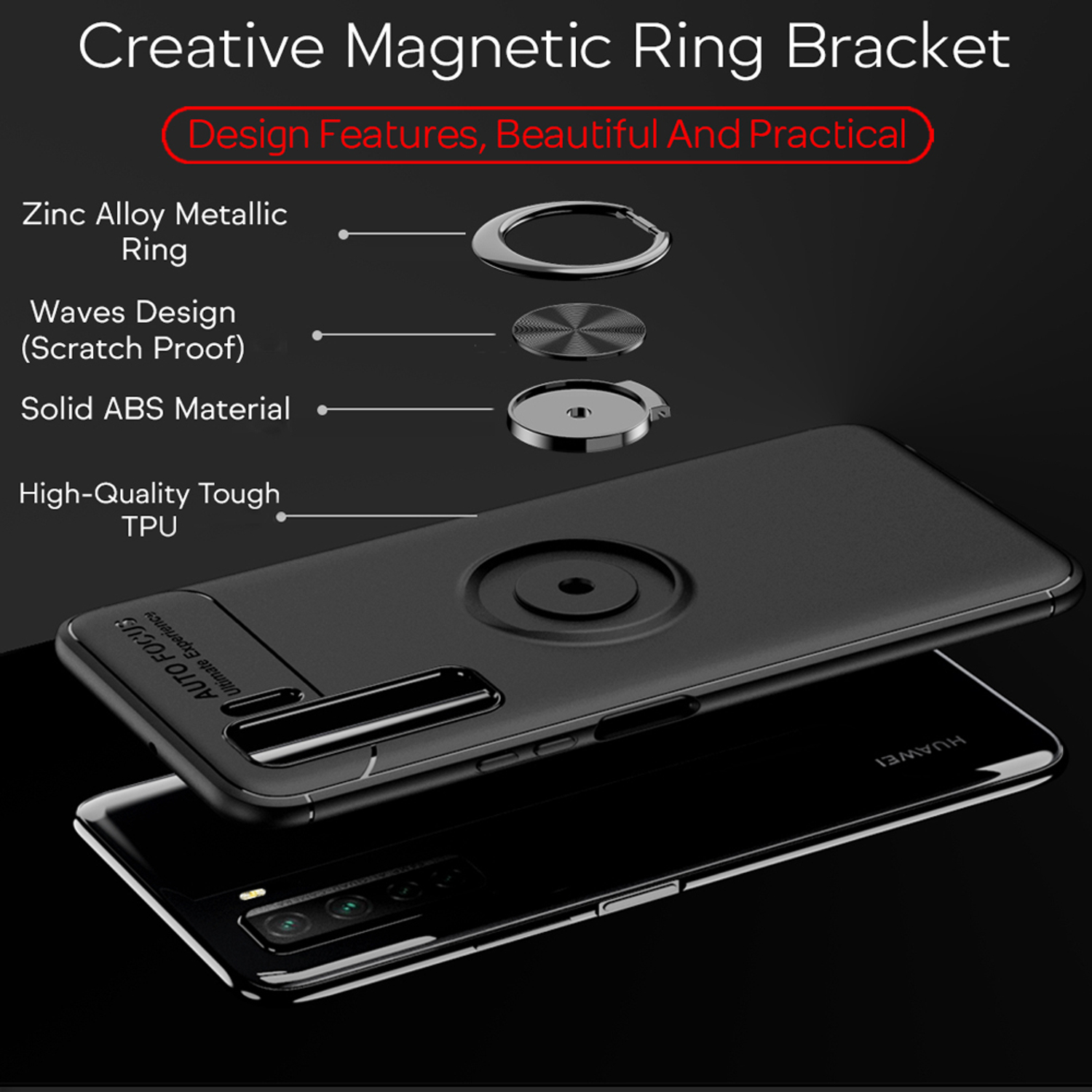 NALIA Matte Ring Silikon Hülle, Lite verfügbar Backcover, 5G, Huawei, P40 Nicht