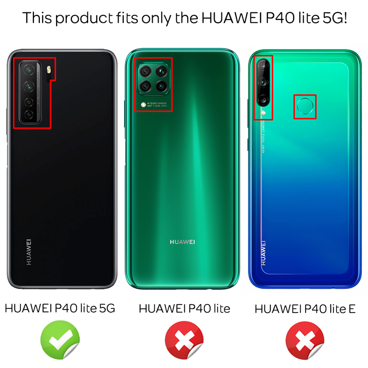 Hülle, Huawei, Leder-Look 5G, P40 Schwarz Backcover, Lite NALIA Silikon