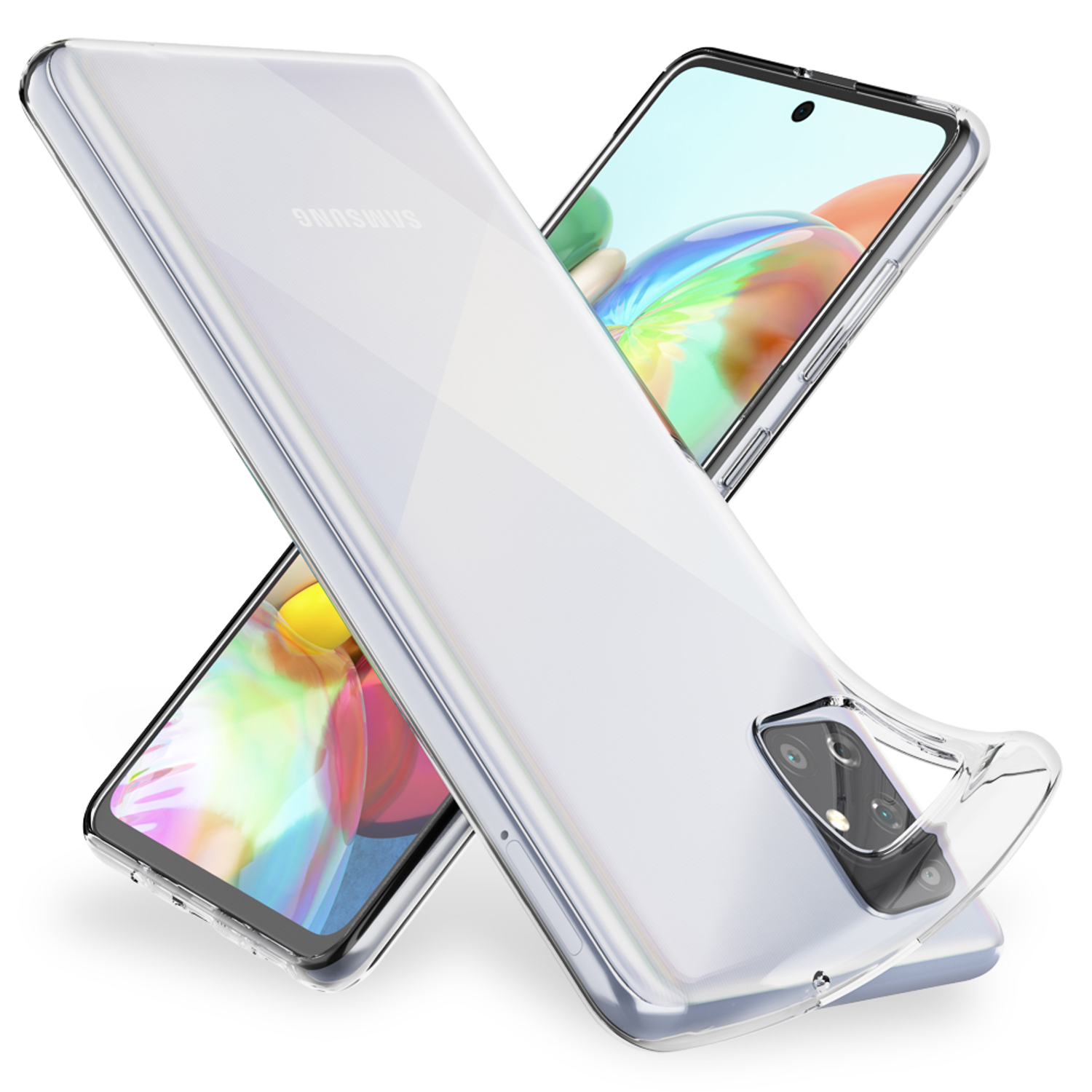 NALIA Klar Transparente Silikon Samsung, Galaxy A51, Hülle, Transparent Backcover