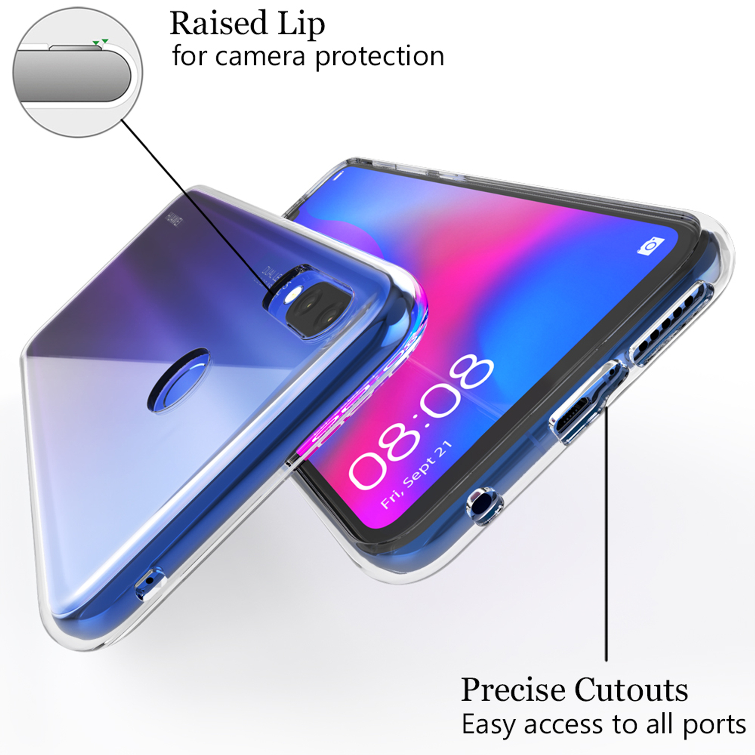 Transparent Klar Transparente Backcover, (2018), Huawei, Smart Silikon Hülle, Plus P NALIA
