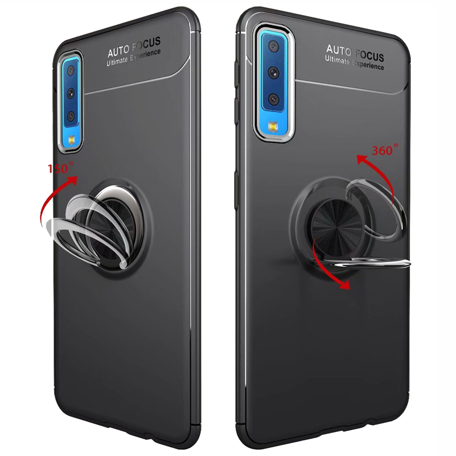 Mehrfarbig Silikon Hülle, A7 Ring Samsung, NALIA Matte Galaxy Backcover, (2018),