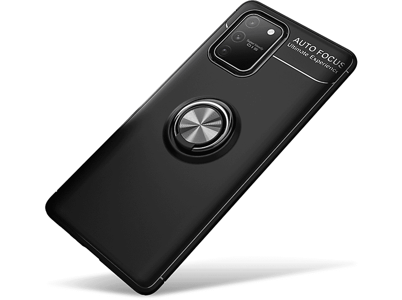 NALIA Matte Ring Silikon Backcover, Hülle, Samsung, Lite, Galaxy S10 Schwarz