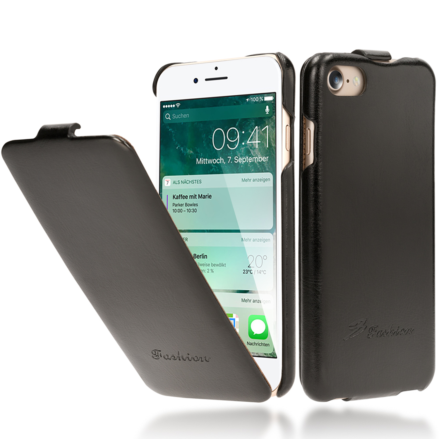 NALIA Flip Case Flip Klapphülle 7 mit Verschluss, Apple, 8 iPhone Cover, iPhone iPhone (2020), Schwarz SE