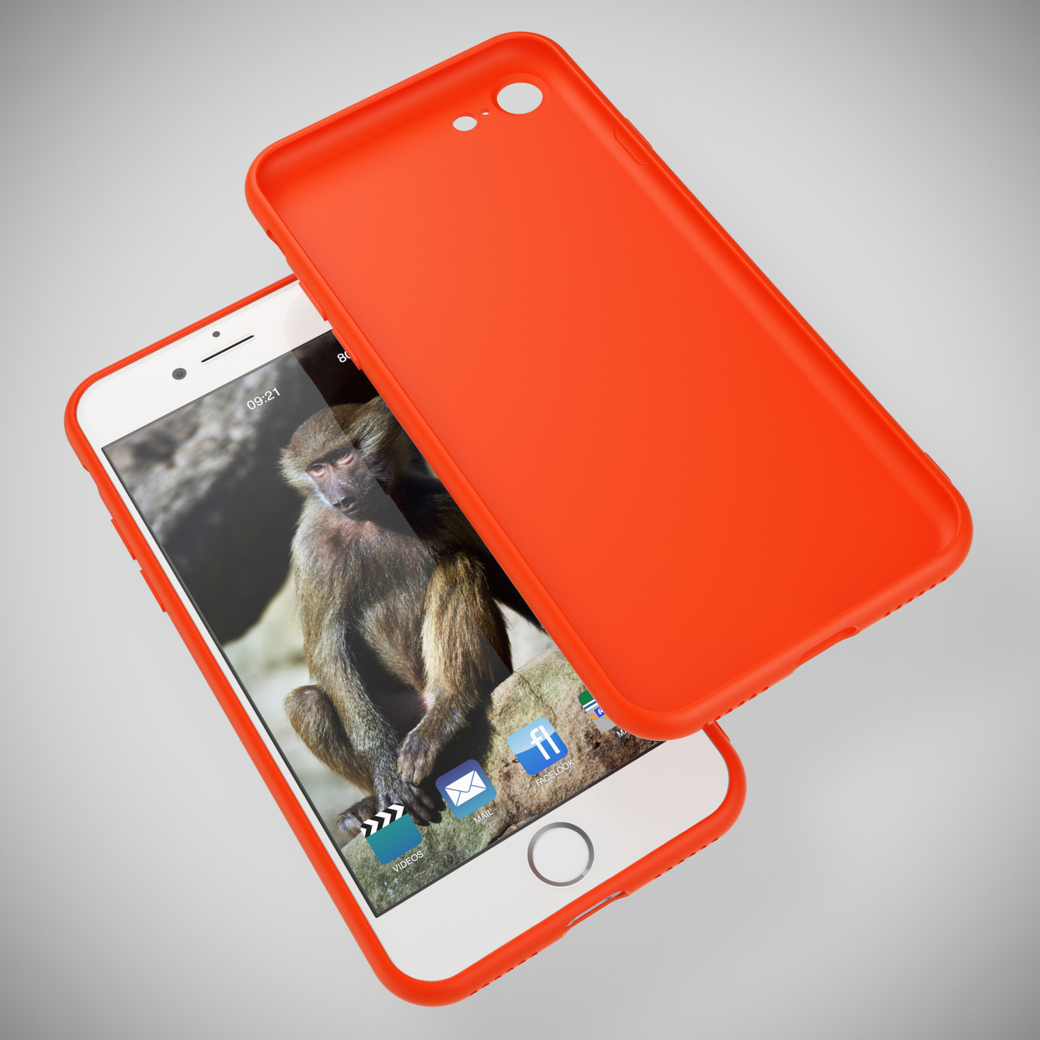 7 Orange Backcover, iPhone iPhone Neon SE (2020), iPhone 8 Hülle, Silikon Apple, NALIA