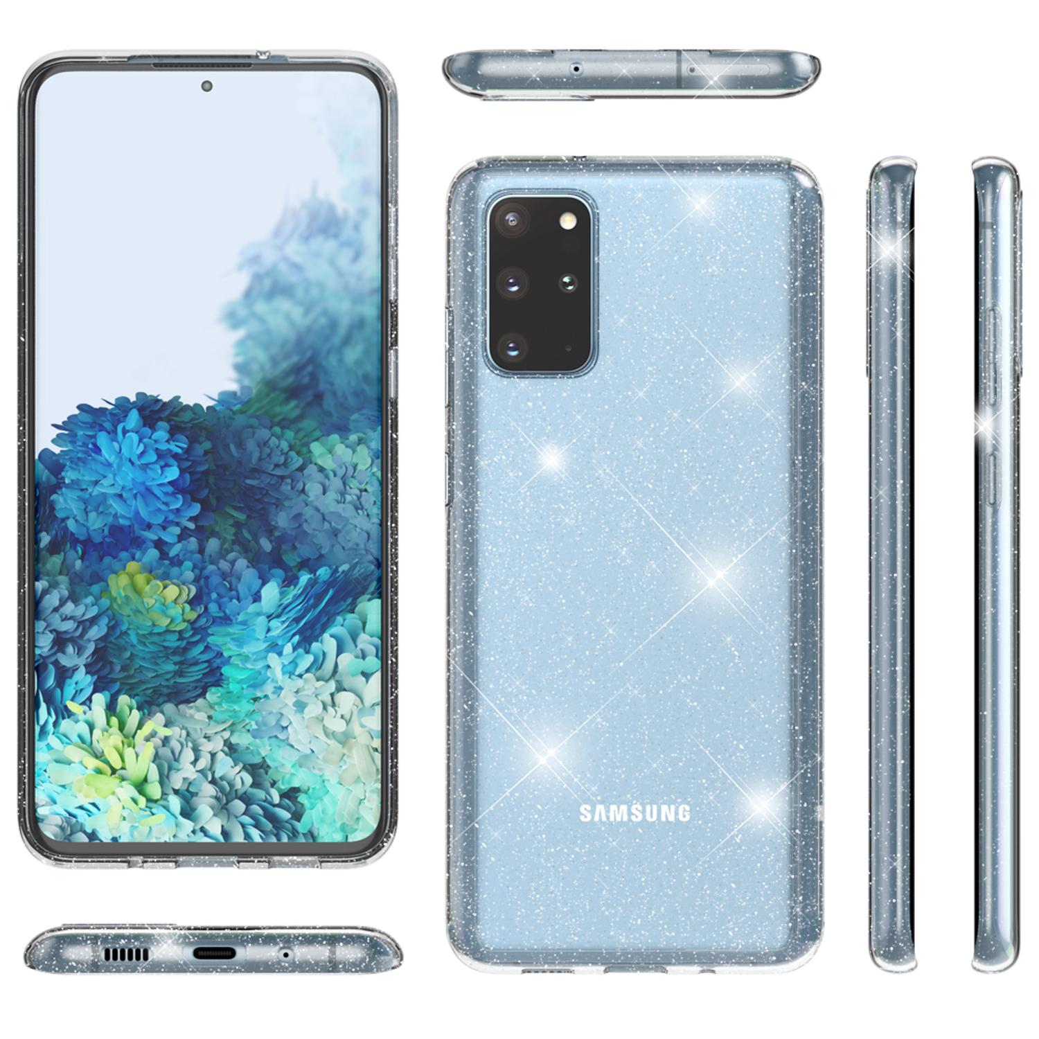 Silikon Klare Galaxy S20 Glitzer Transparent Samsung, Hülle, Plus, Backcover, NALIA