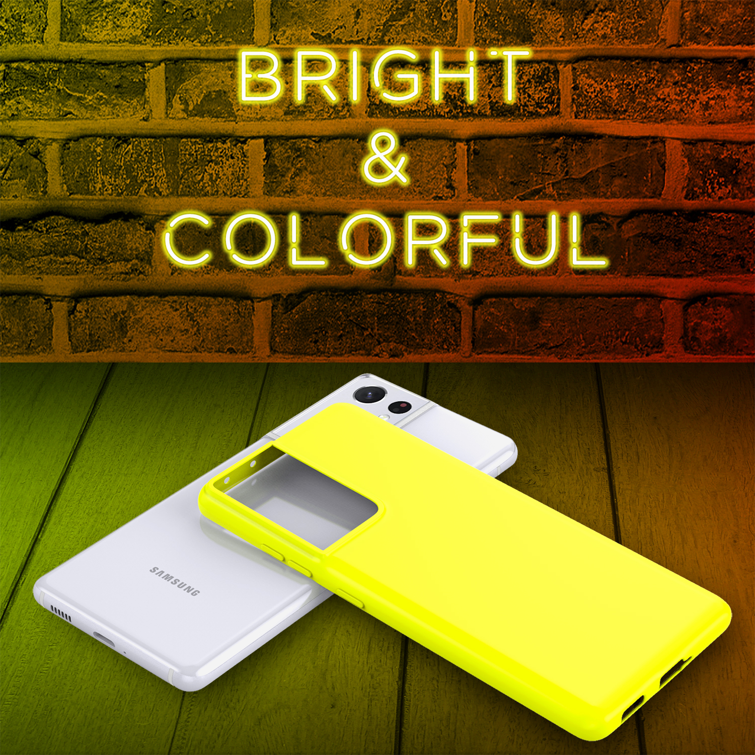 Galaxy Samsung, Neon S21 Gelb Ultra, Backcover, NALIA Silikon Hülle,