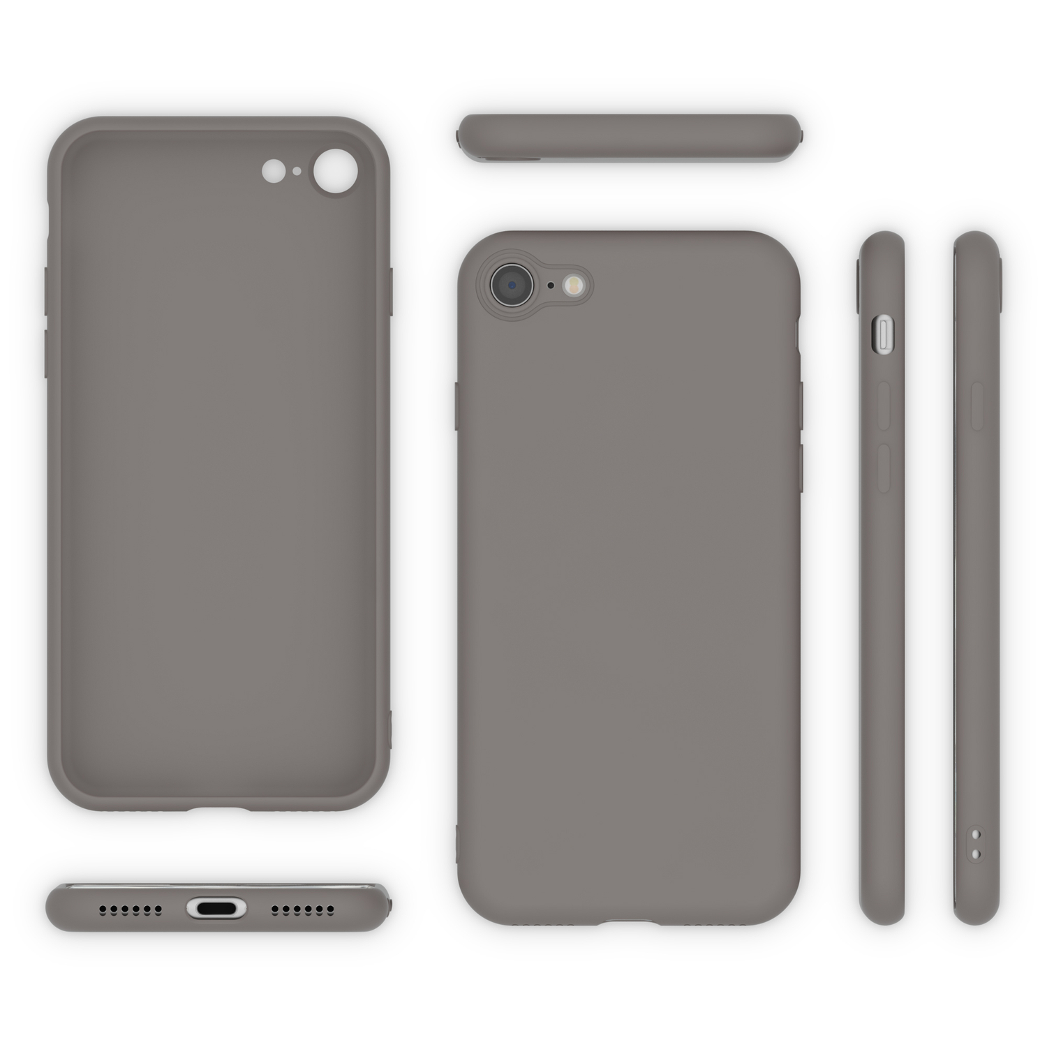 Neon iPhone 7 Grau iPhone Apple, (2020), Backcover, SE NALIA 8 Silikon Hülle, iPhone